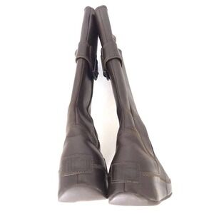 Fitflop | Hooper Wedge Heel Boots Womens Size 5 Chocolate Brown Tall Leather